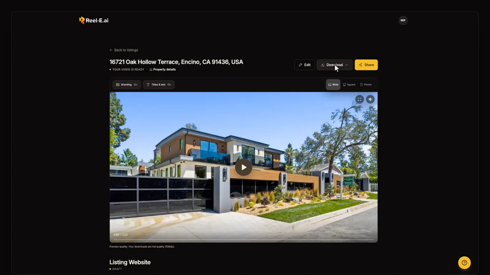 Open your listing page, from the Downloads and sharing tutorial