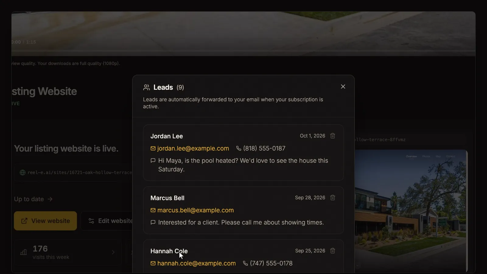 Read your leads, from the Leads from your website tutorial