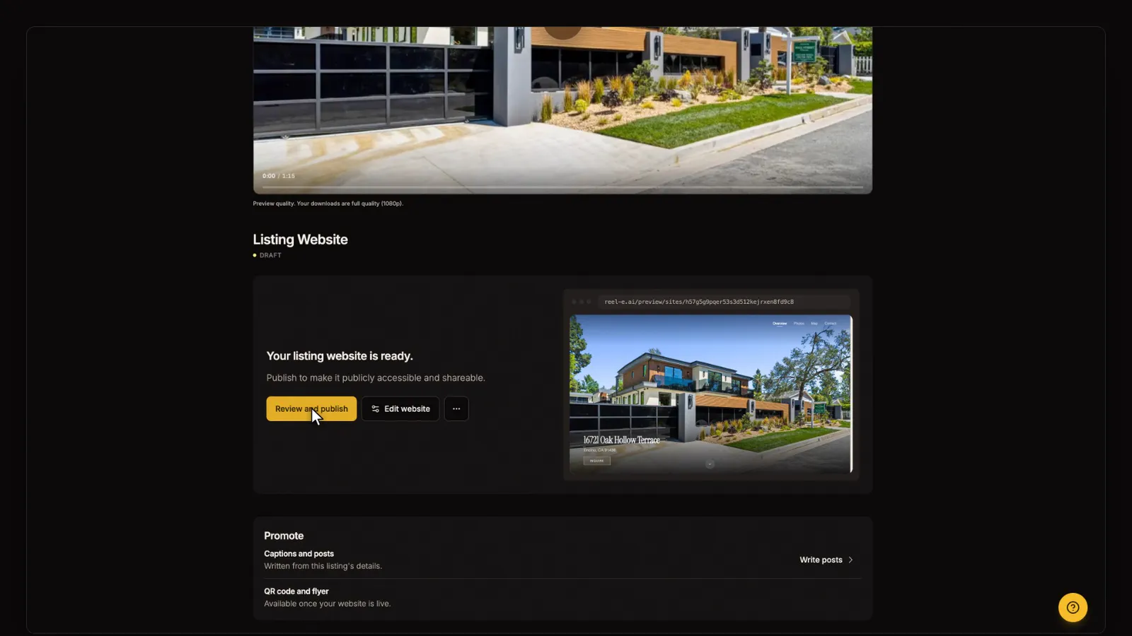 Open Edit website, from the Your listing website tutorial