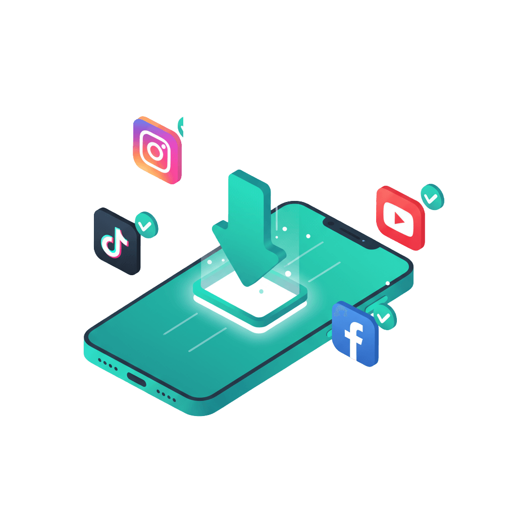 Download and post everywhere illustration