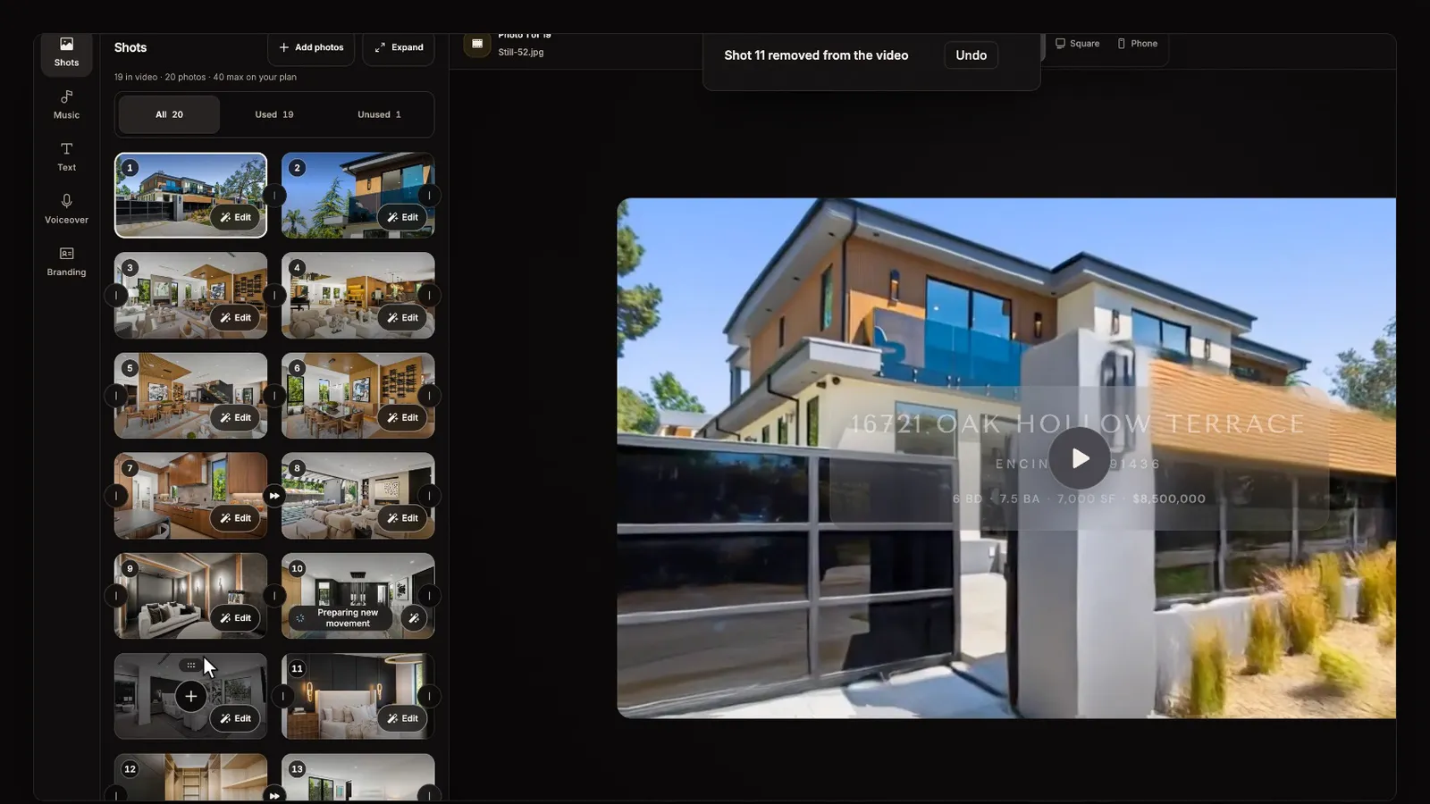 Take a shot out, from the Editing in Keylight Studio tutorial