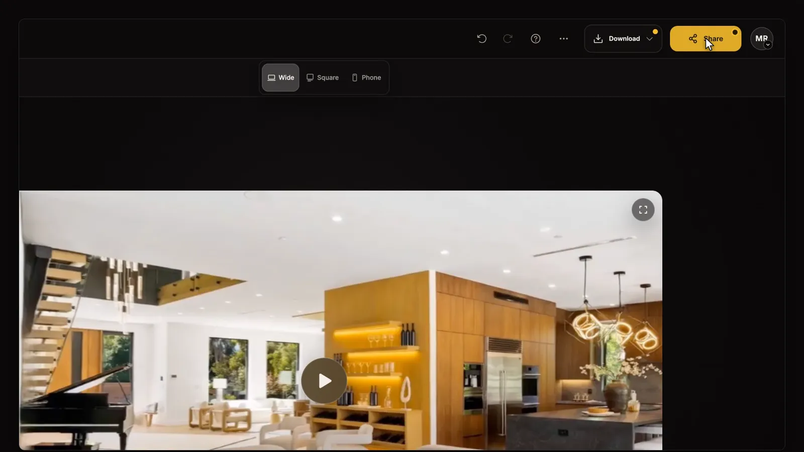 Share or download, from the Editing in Keylight Studio tutorial