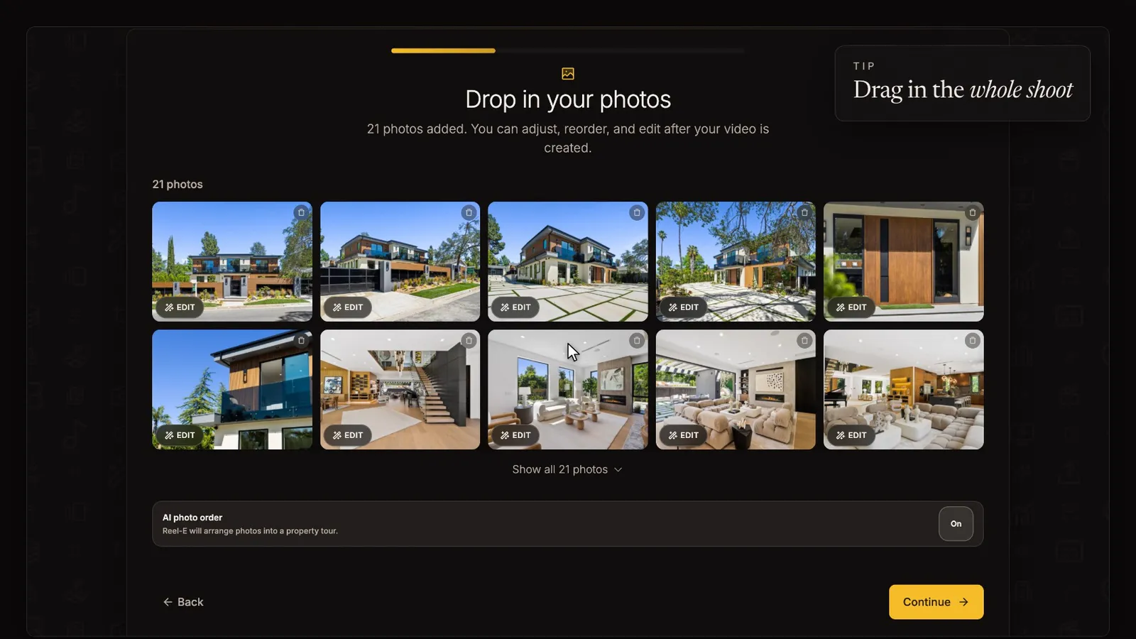 Add your photos, from the Your first listing video tutorial