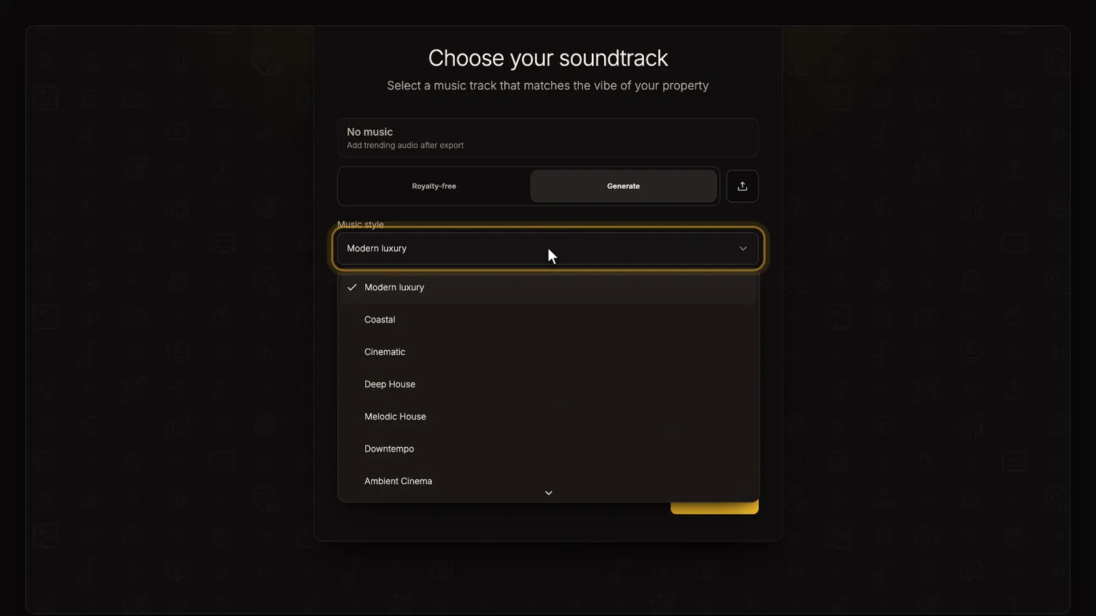 Or make an original track, from the Your first listing video tutorial