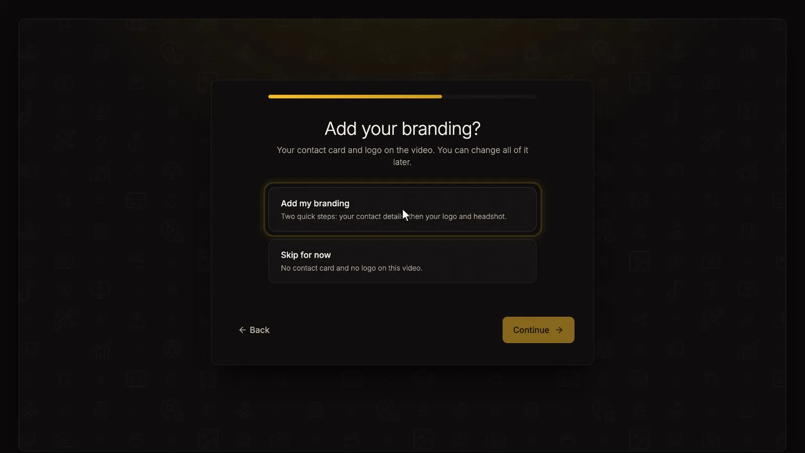 Add your branding, from the Your first listing video tutorial